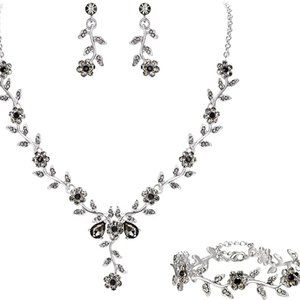 Women's Wedding Jewelry Leaf Cluster Flower Crystal Dangle Earrings Pendant